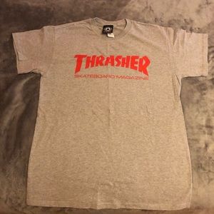Thrasher Grey & Red Tee